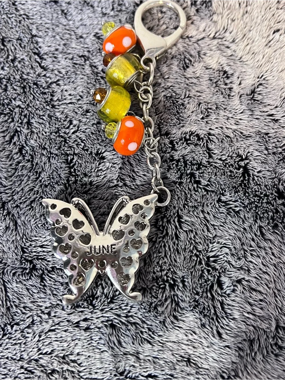Willabee & Ward June Rhinestone Butterfly Keychain Bag Charm Danbury Mint